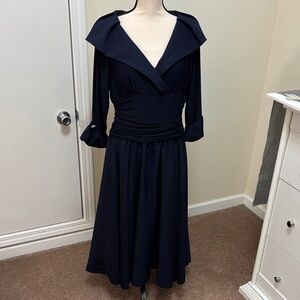 Jessica Howard Dark Blue 3/4 Sleeve Dress size 14